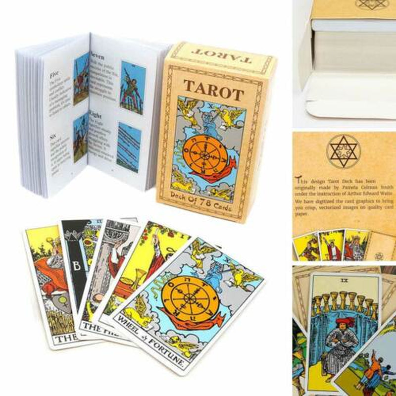 78Pcs Tarot Cards Deck Book Set for Beginner with Guidebook for Party Game Table