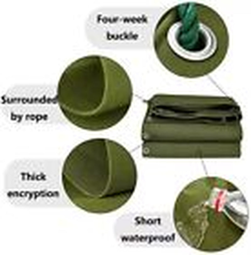 3 Sizes Heavy Duty Canvas Tarp Waterproof Tarpaulin Sun Blocked Dustproof Army