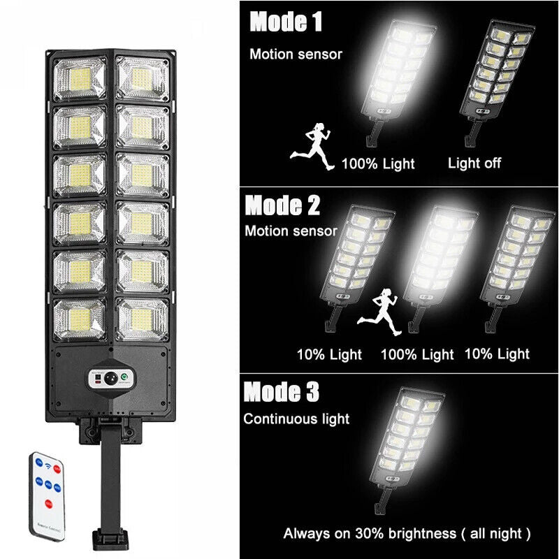 Super Bright 504 LED Solar Outdoor Floodlight Motion Sensor Security Light for Garden Walkway