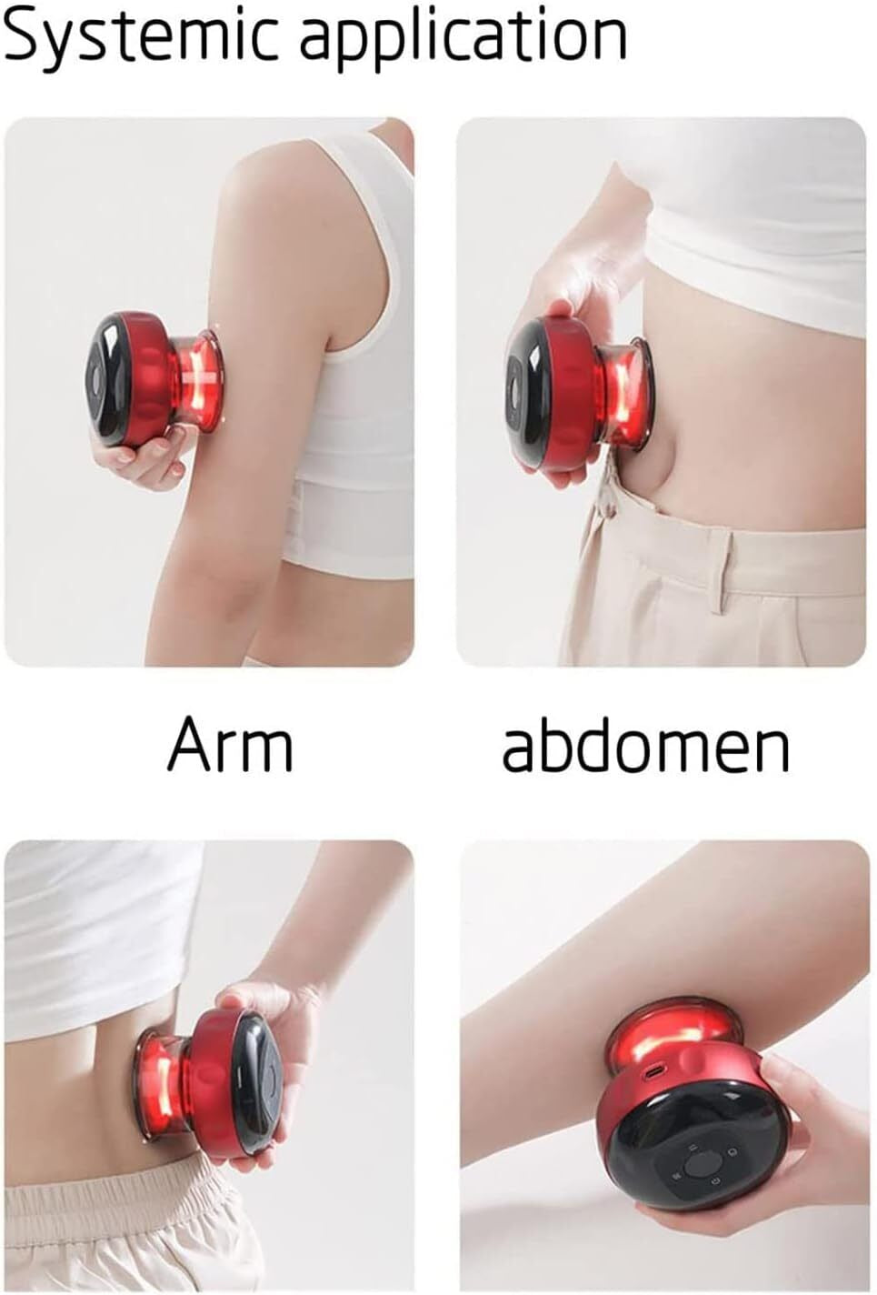 Portable Slimming Massager 12 Levels Electric Cupping Red Light Heating Therapy