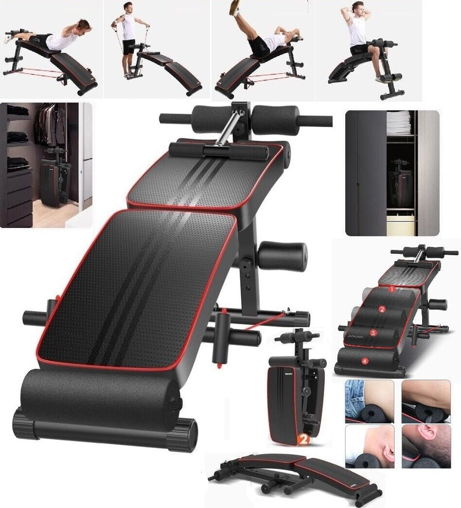 Adjustable Foldable Sit up Abdominal Bench Press Weight Gym Ab Exercise Fitness