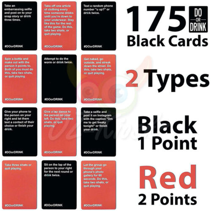 Do or Drink Drinking Card Game for Dirty & Fun Party Dare or Shots Cards Adults