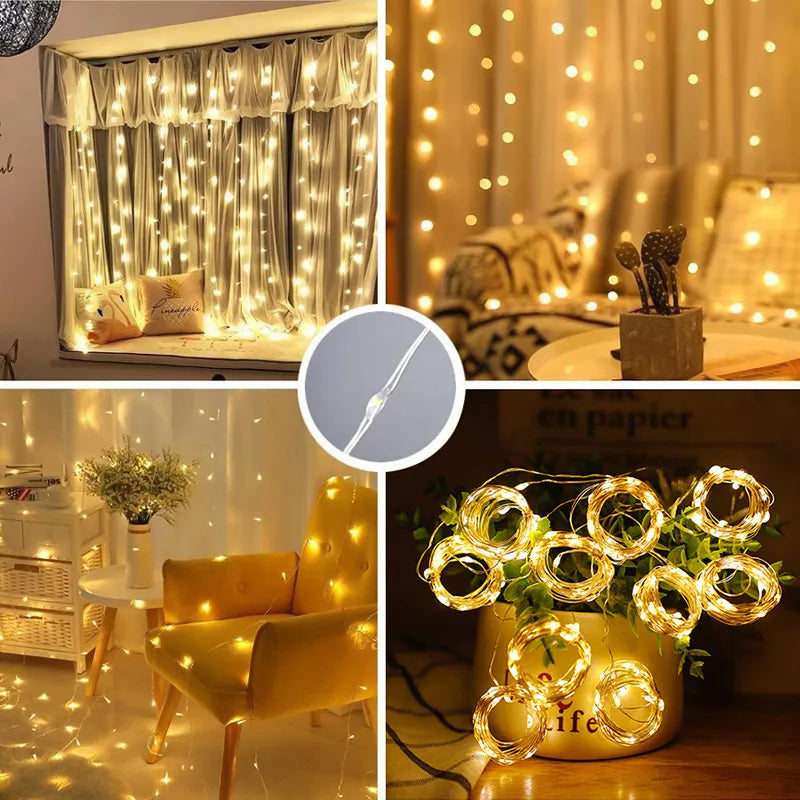 Christmas Decoration Curtain Led String Lights