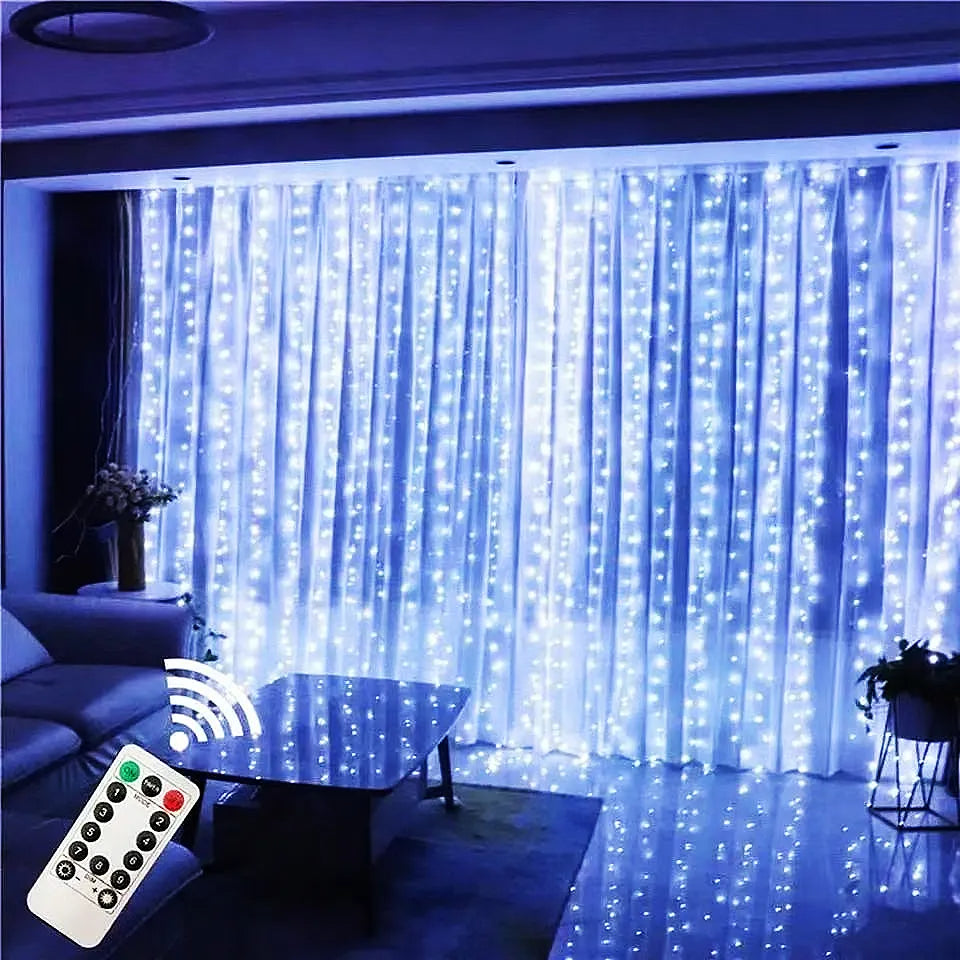 Christmas Decoration Curtain Led String Lights Curtain LED String Lights Garland Festival Christmas Decoration USB Remote Control Holiday Wedding Fairy Lights For Bedroom Home