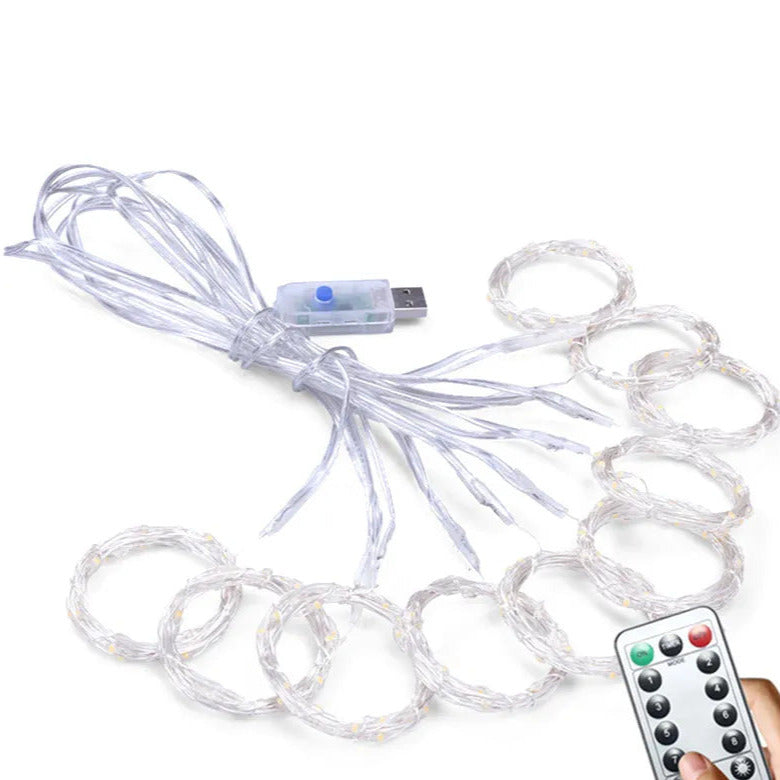 Christmas Decoration Curtain Led String Lights Curtain LED String Lights Garland Festival Christmas Decoration USB Remote Control Holiday Wedding Fairy Lights For Bedroom Home