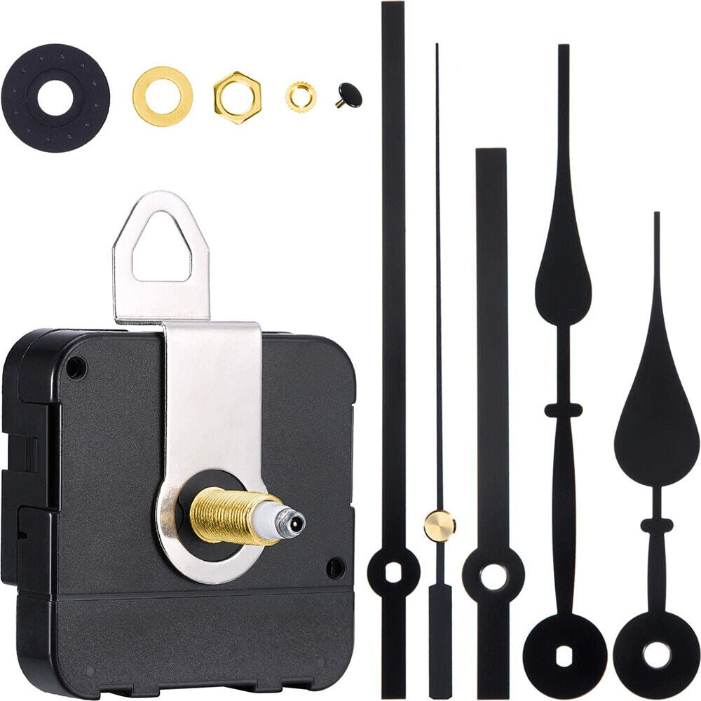 12Pcs Wall Clock Quartz Movement Motor Mechanism Long Spindle Hands Repair Kit