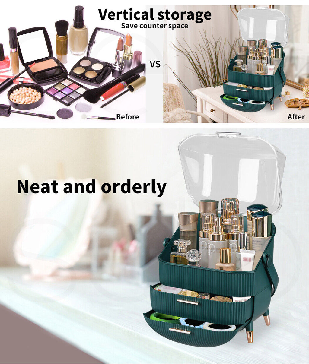 Makeup Case Organiser Cosmetic Carry Storage Box Portable Jewelry Drawer Holder