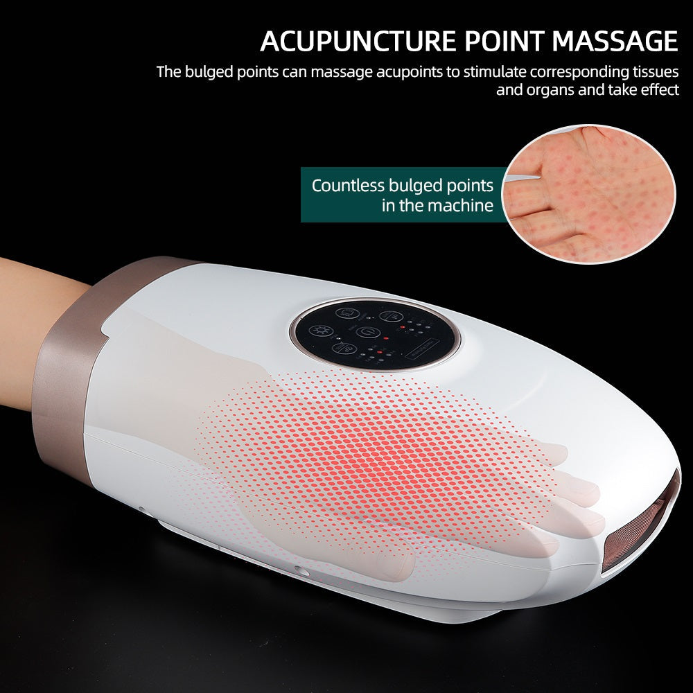 Ultimate Relief Hand Heated Massager With Air Compression For Finger, Wrist, And Palm Relaxation - Your Personal Spa Experience For Pain Relief And Stress Reduction