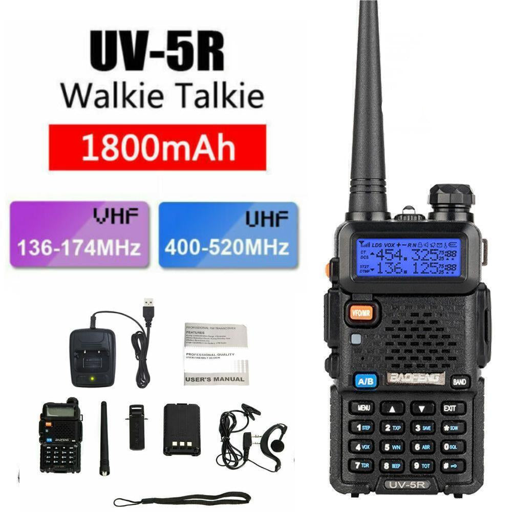 UV-5R Two Way Radio Walkie Talkie LCD Long Range  UHF with Headsets