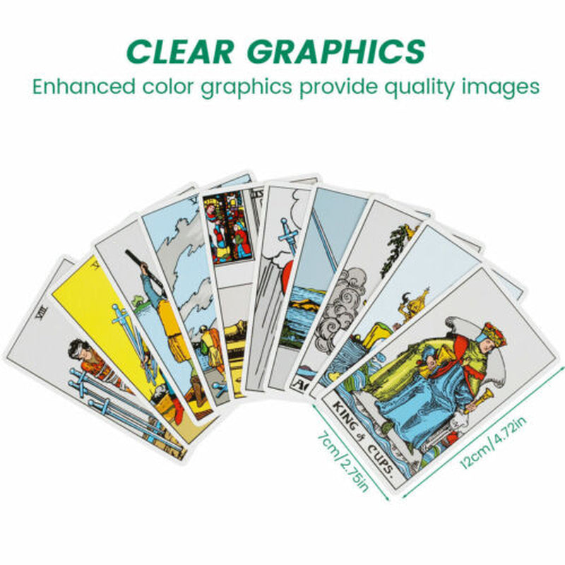 78Pcs Tarot Cards Deck Book Set for Beginner with Guidebook for Party Game Table