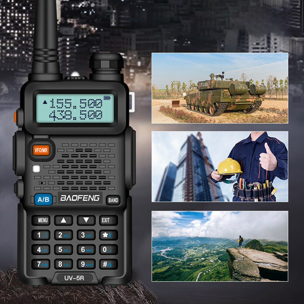UV-5R Two Way Radio Walkie Talkie LCD Long Range  UHF with Headsets