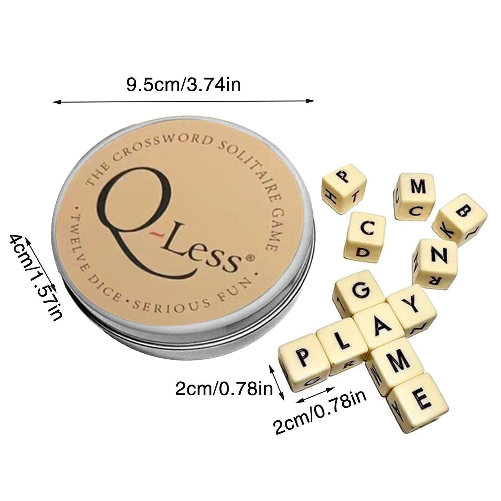 Qless Letter Dice Game Portable and Versatile Q Less Game Word Dice Crossword Solitaire Dice Game
