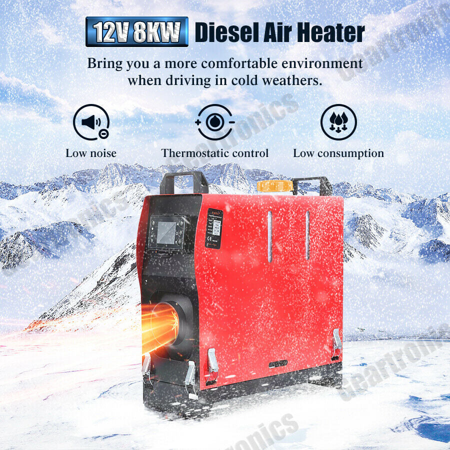 12V 8KW Diesel Air Heater Thermostat Diesel Caravan Motor Home Trailer Portable