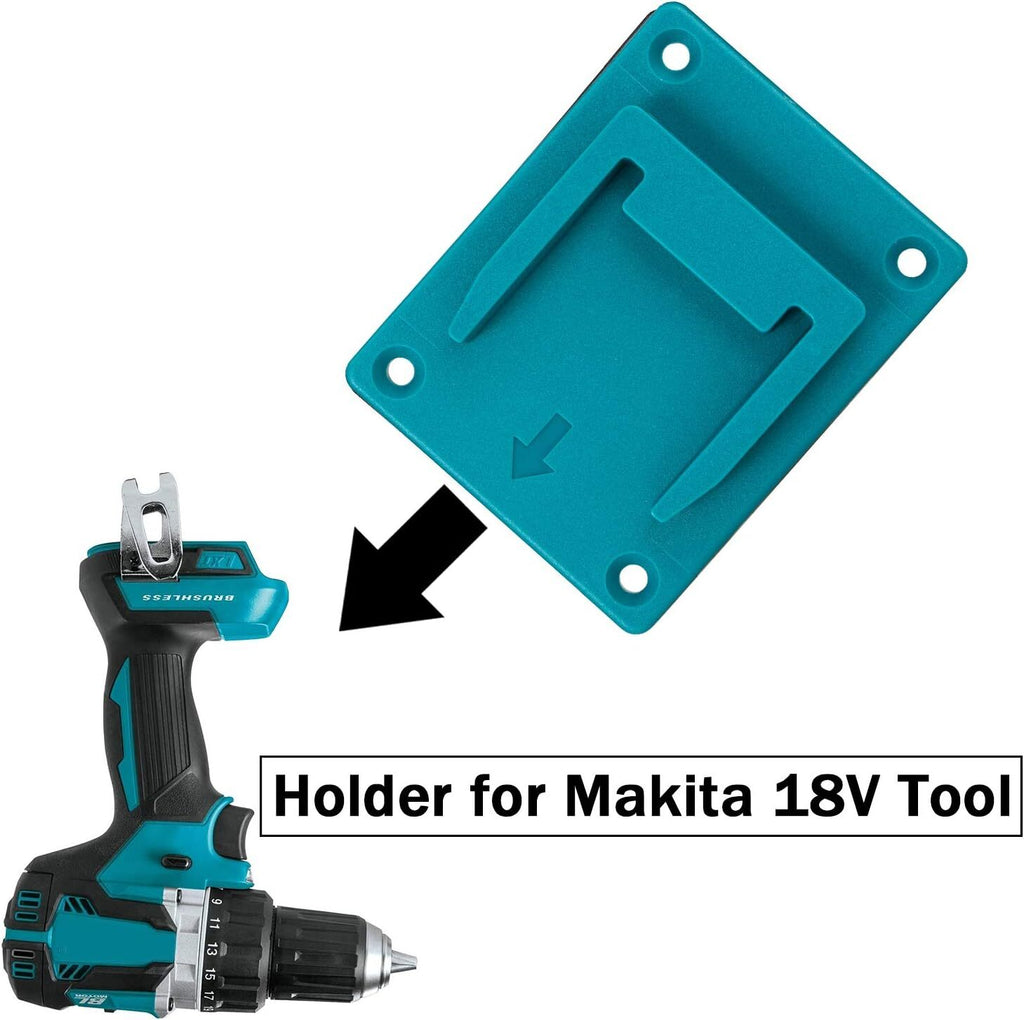 10X Slots Tool Holder Bracket Rack for Bosch Makita 18V Lithium Battery Machine