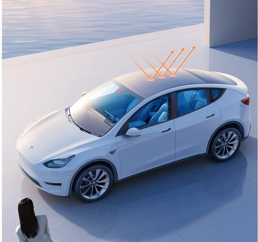 Tesla Model Y Sunshade Sun Roof Shade Sunroof UV Film Window Cover Ice Crystals