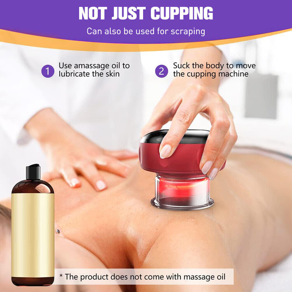 Portable Slimming Massager 12 Levels Electric Cupping Red Light Heating Therapy