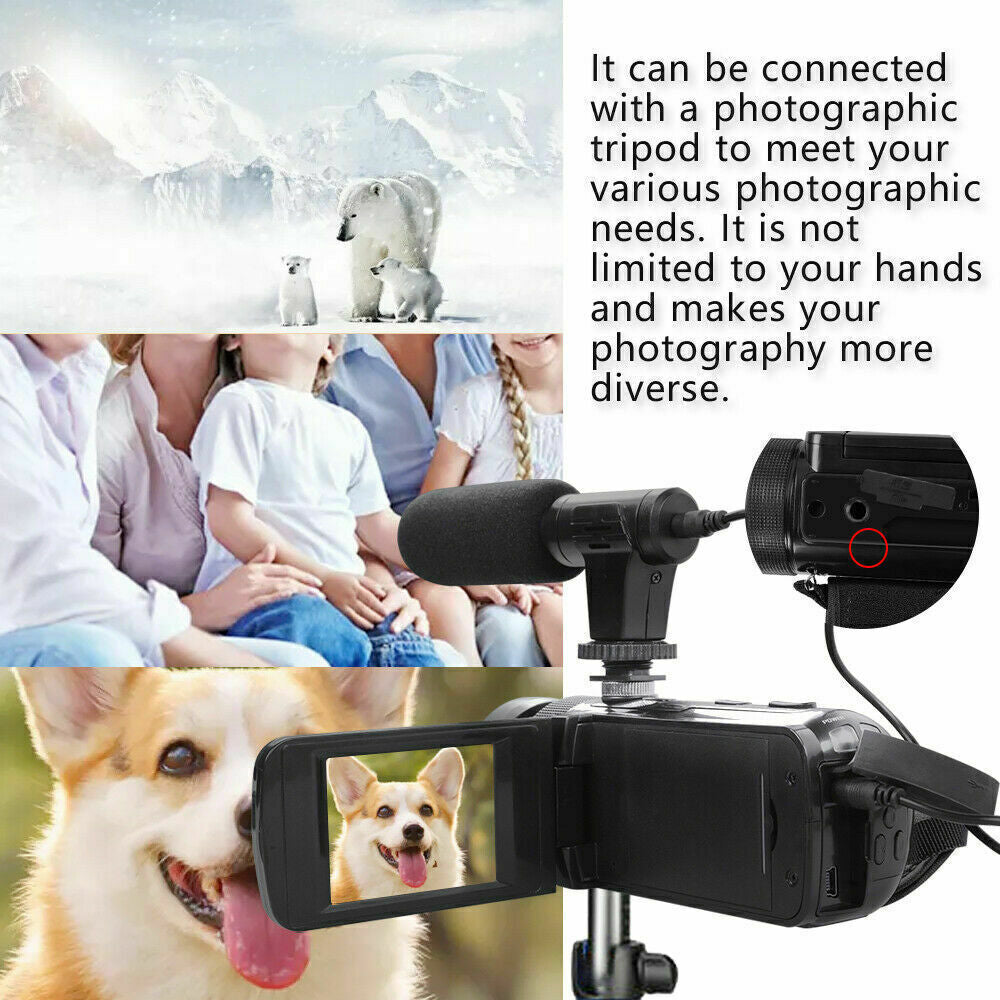 1080P Digital Video Camera Camcorder Youtube Vlogging Recorder W/Microphone