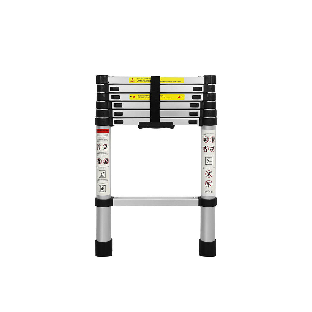 Traderight Multipurpose Ladder Telescopic 2M Silver 2 Meter-1973193881948393473