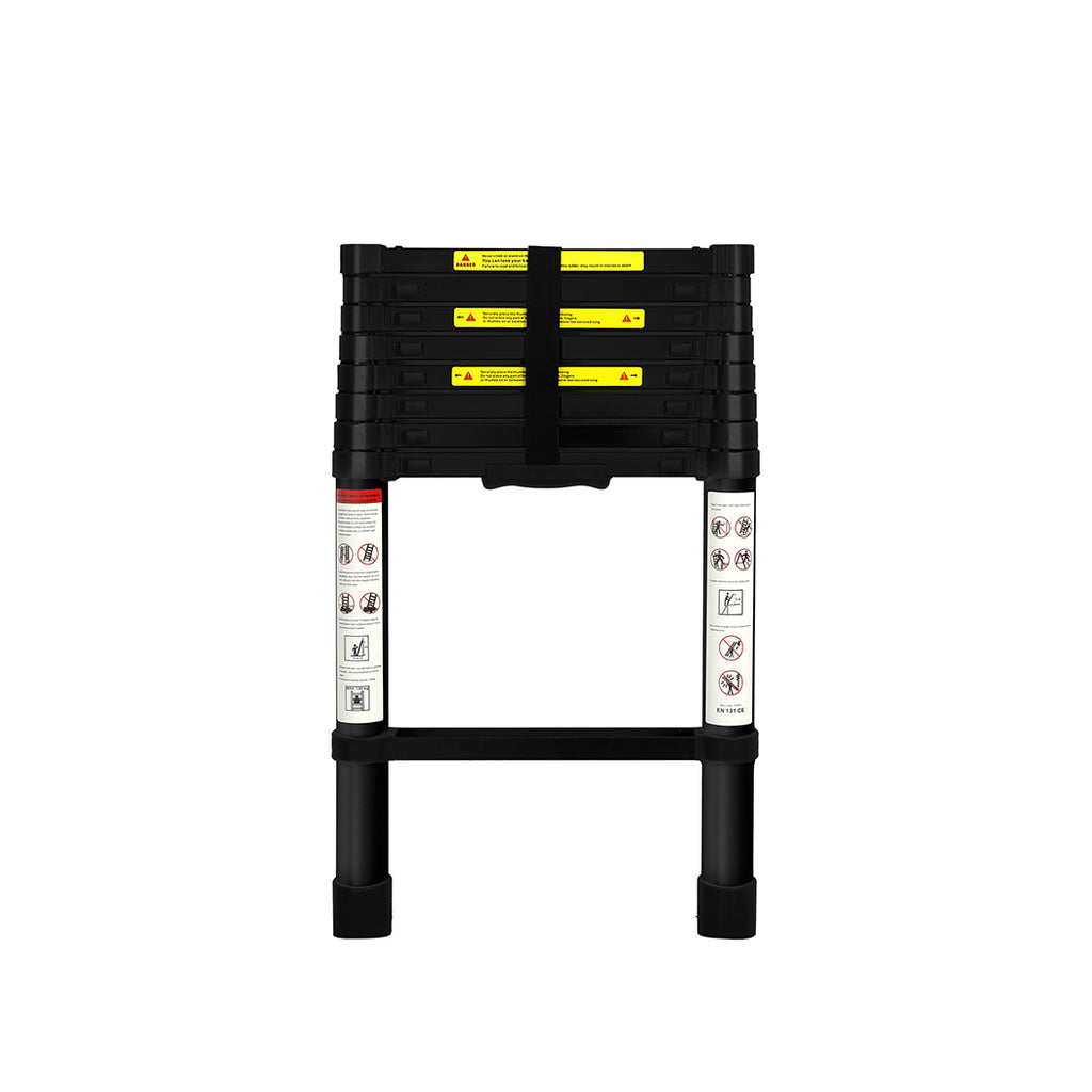 Traderight Multipurpose Aluminium Ladder Telescopic 2.6M Black 2.6 Meter-1973193881751261185
