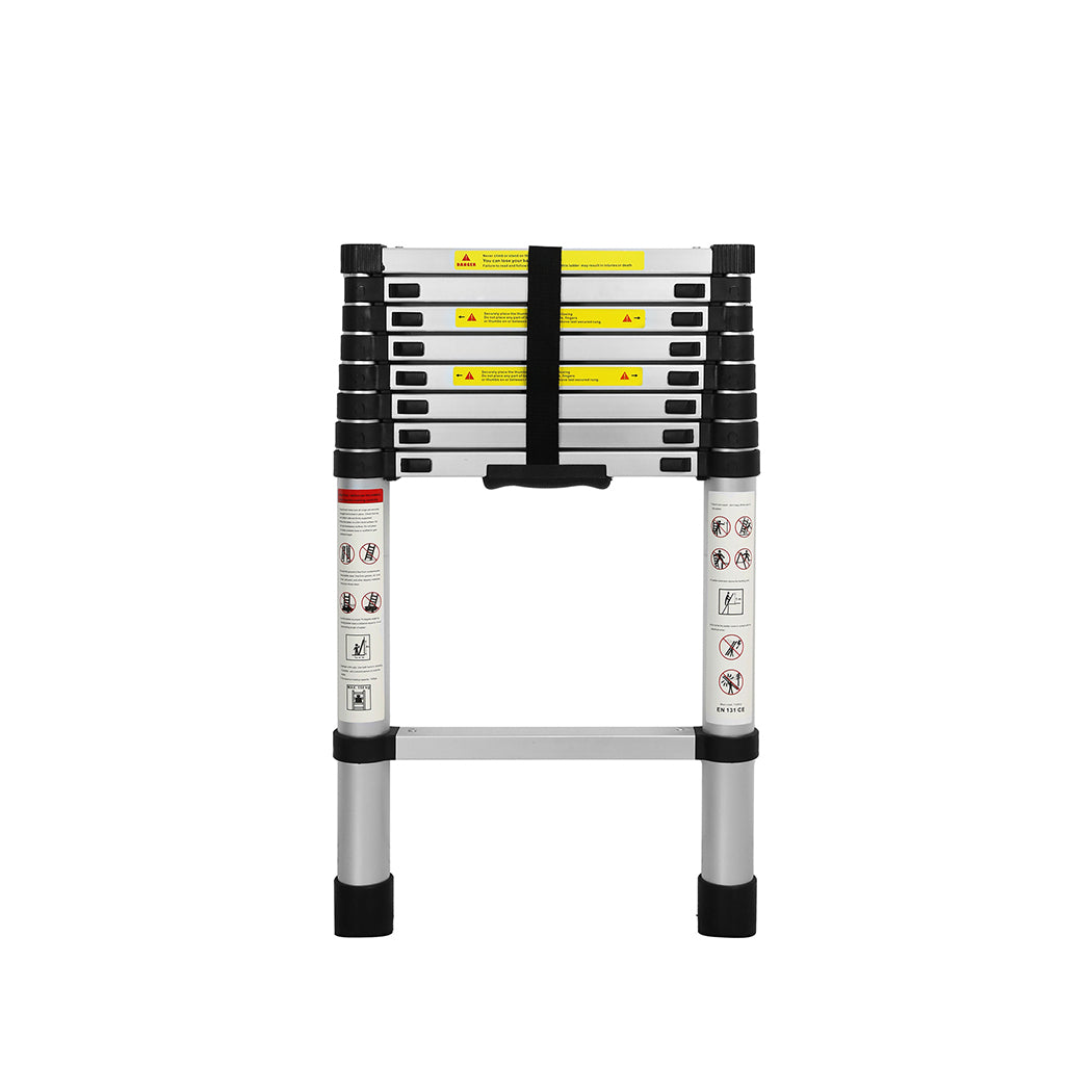 Traderight Multipurpose Ladder Telescopic 2.6M Silver 2.6 Meter-1975420466596286465