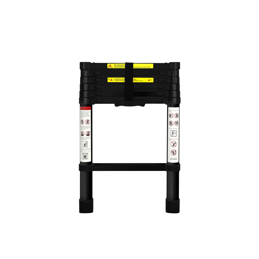 Traderight Multipurpose Aluminium Ladder Telescopic 2M Black 2 Meter-1973193882153914369