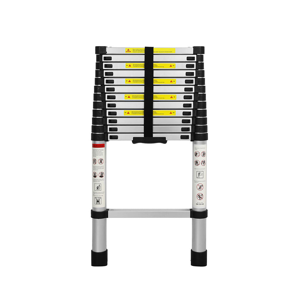 Traderight Multipurpose Ladder Telescopic 3.8M Silver 3.8 Meter-1973193882715951105