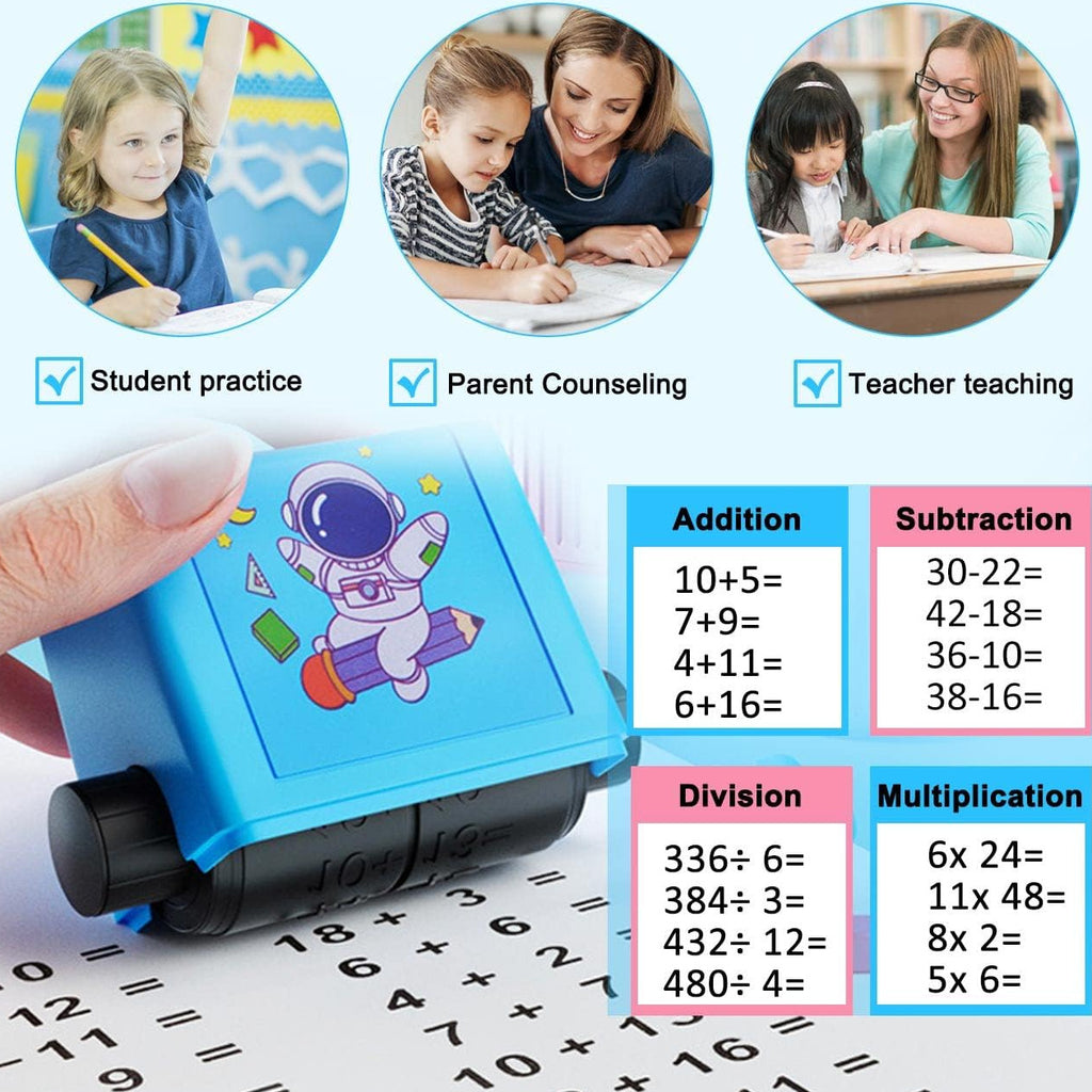 Mathematics Roller Digital Reusable Teaching Stamp Learning Multiplication Addition Subtraction Division Math Calculation Learning Educational Toy Exercises Within 100 practice section