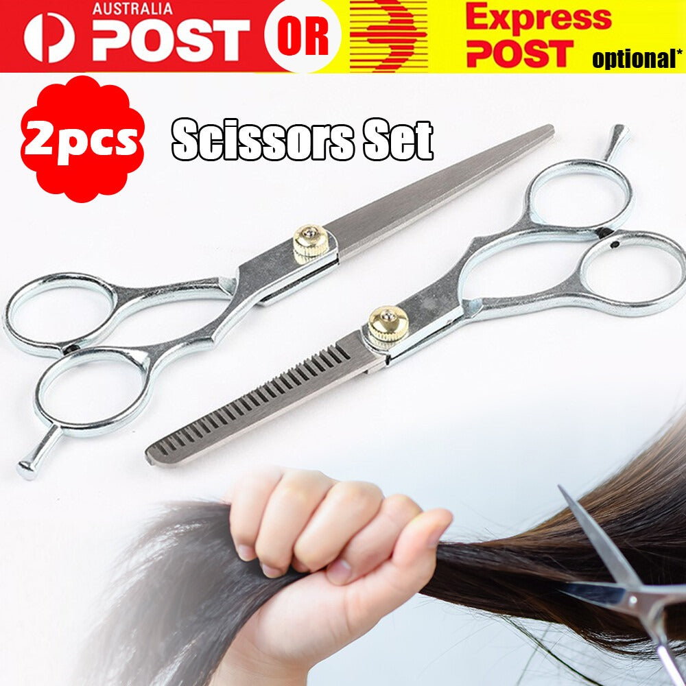 2pcs 6" Hairdressing Scissors Hair Salon Barber Shears Cutting Thinning Tool Set