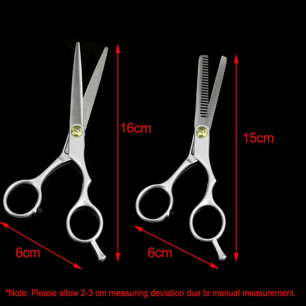 2pcs 6" Hairdressing Scissors Hair Salon Barber Shears Cutting Thinning Tool Set