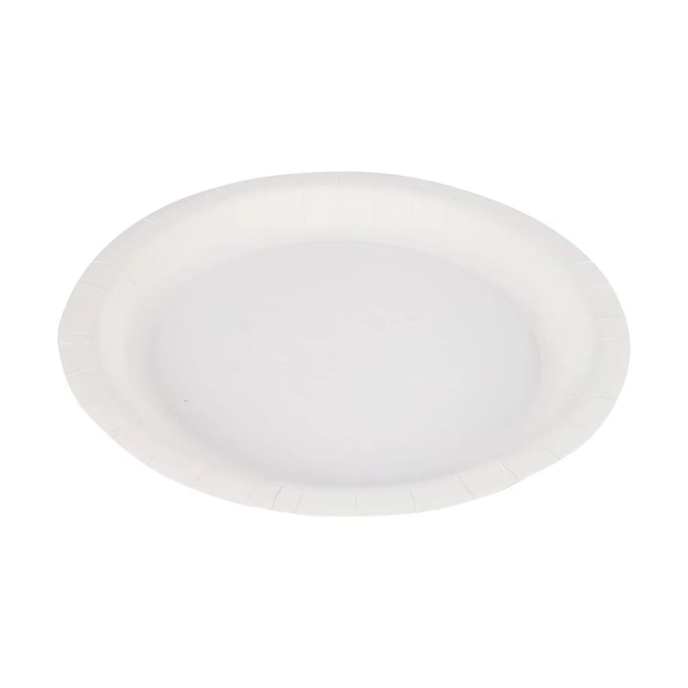 NEW 50 Piece White Round Paper Plates Serve Snacks and Meals Ideal for Parties