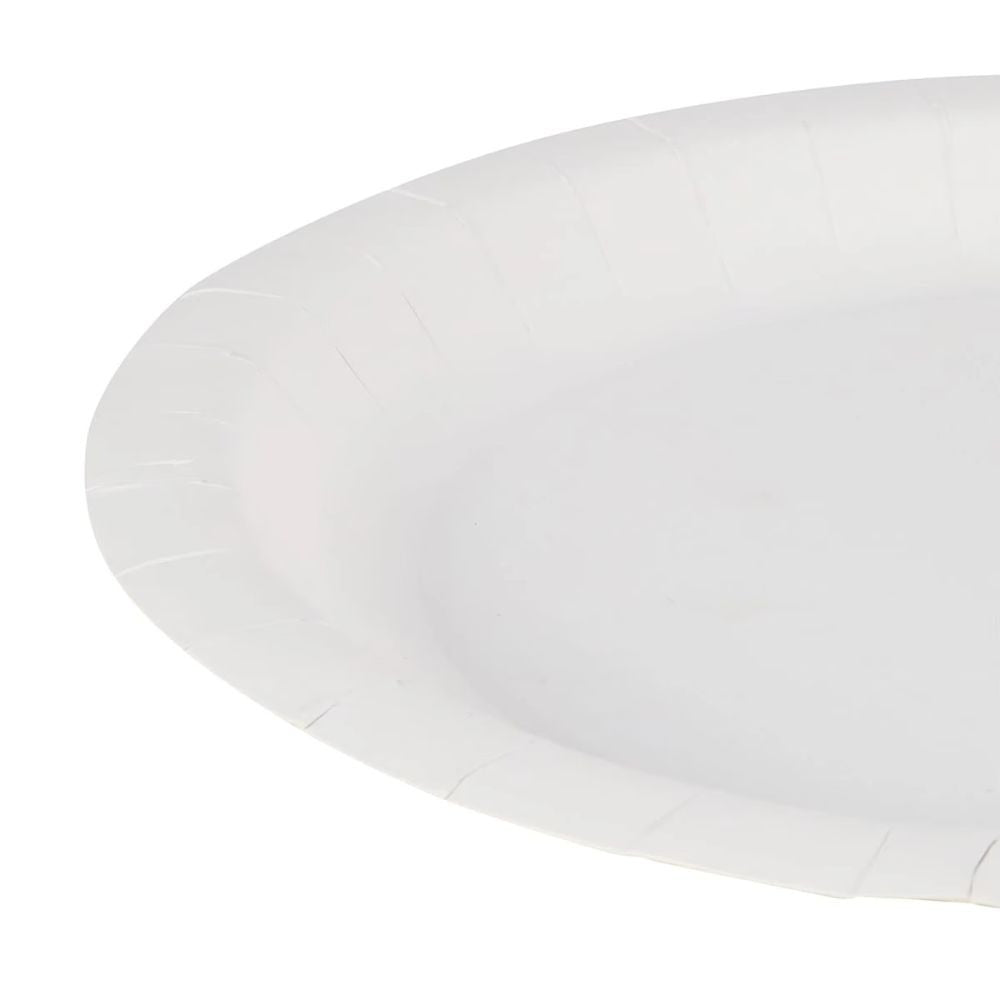 NEW 50 Piece White Round Paper Plates Serve Snacks and Meals Ideal for Parties