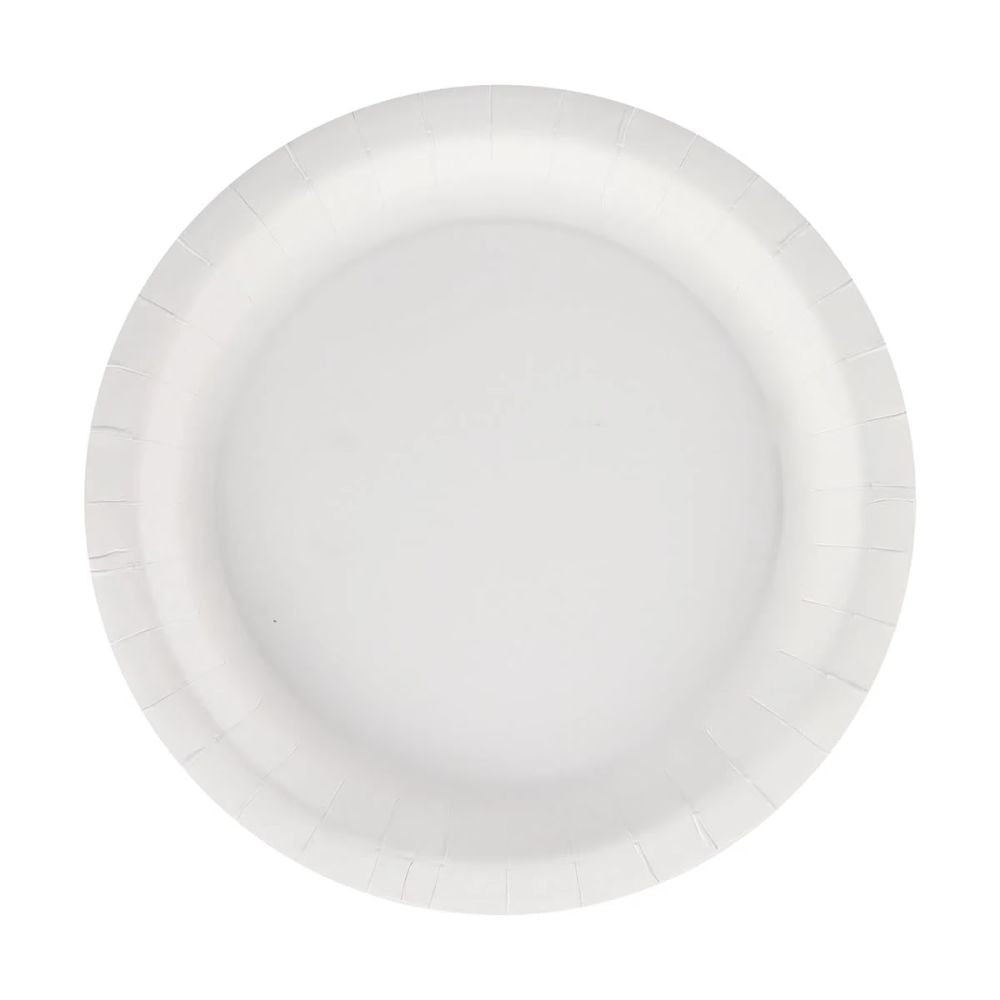 NEW 50 Piece White Round Paper Plates Serve Snacks and Meals Ideal for Parties