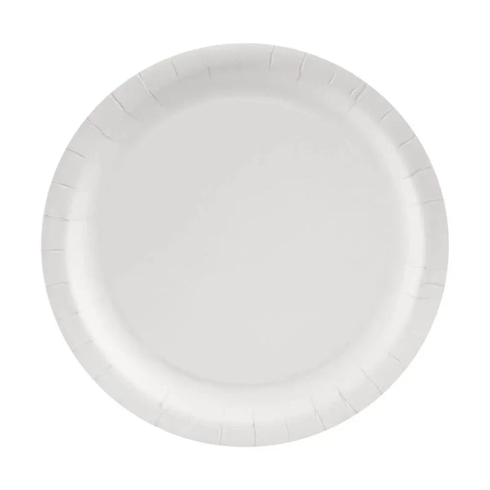 NEW 50 Piece White Round Paper Plates Serve Snacks and Meals Ideal for Parties