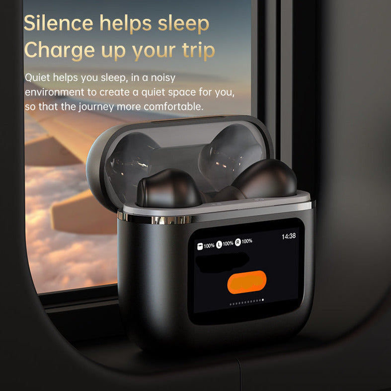 Touch Control Color Smart ANC+ENC  Earphone Interactive LCD Screen Bluetooth 5.3 Headphones True Wireless Earbuds With TWS Active Noise Cancellation IPX5 Waterproof Headsets