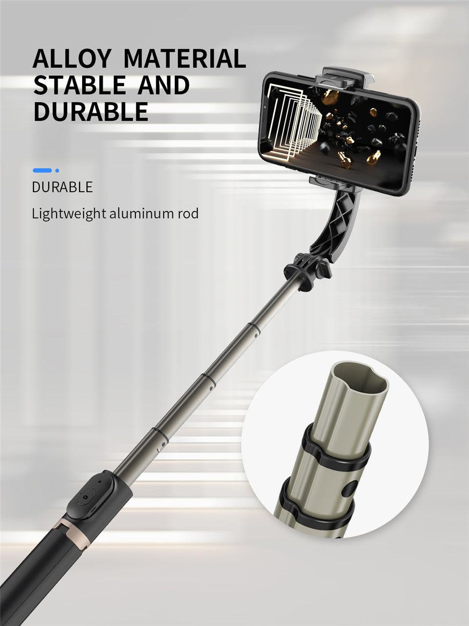 Handheld Foldable Wireless Gimbal Stabilizer Ultimate Smartphone Photography Companion With Anti-Shake Selfie Stick, Bluetooth Remote Control Tripod for Iphone And Andriod