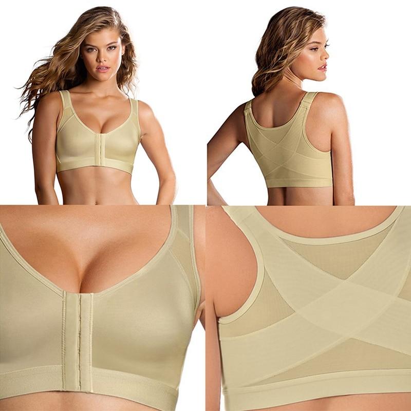 Women's Posture Corrector Lift Up Bra Medical Back Support Wireless Shockproof Sports Support Fitness Vest Bras Breathable Underwear Crotch Back Corset Bra