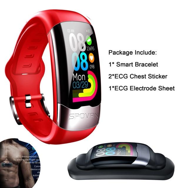 ECG PPG Smart Sports Fitness Activity Tracker Watch Pedometer With Blood Pressure Blood Oxygen Body Temperature Heart Rate Sleep Monitoring Tracker Band Bracelet