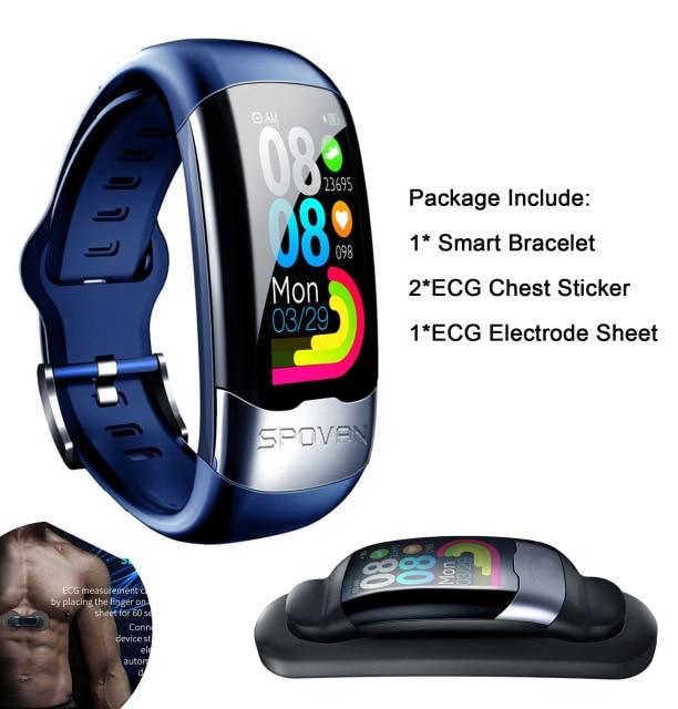 ECG PPG Smart Sports Fitness Activity Tracker Watch Pedometer With Blood Pressure Blood Oxygen Body Temperature Heart Rate Sleep Monitoring Tracker Band Bracelet