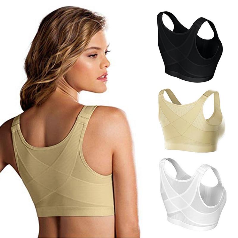 Women's Posture Corrector Lift Up Bra Medical Back Support Wireless Shockproof Sports Support Fitness Vest Bras Breathable Underwear Crotch Back Corset Bra