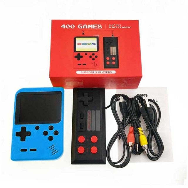 Portable Retro Pocket Cross-Border Game Console With Bult-In Games Kids Double Handheld Classic Video Game Console With 400 Bult-in Games