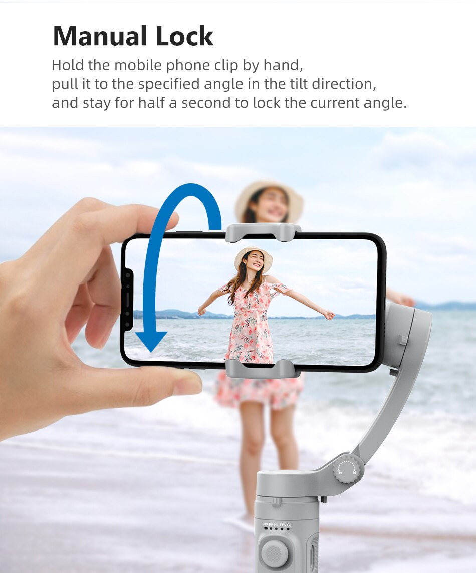 3-Axis Bluetooth Foldable Gimbal Anti-Shake Handheld Stabilizer Tripod For IPhone Android