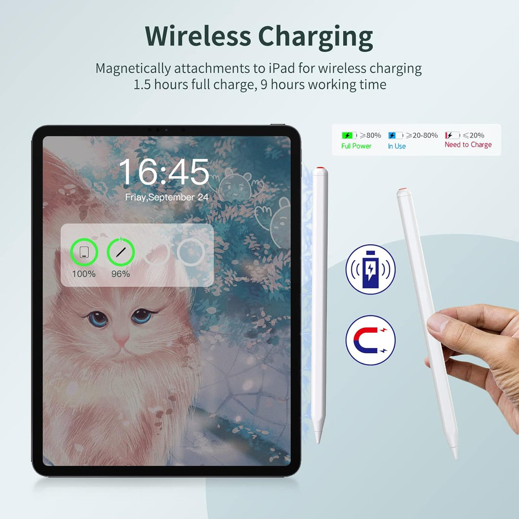 Apple Compatible Pencil Pen with Magnetic Attach and Charging Compatible Bluetooth Stylus Pen for iPad Pen Pro 11 12 9 Air 4 Air 5 2018 2023