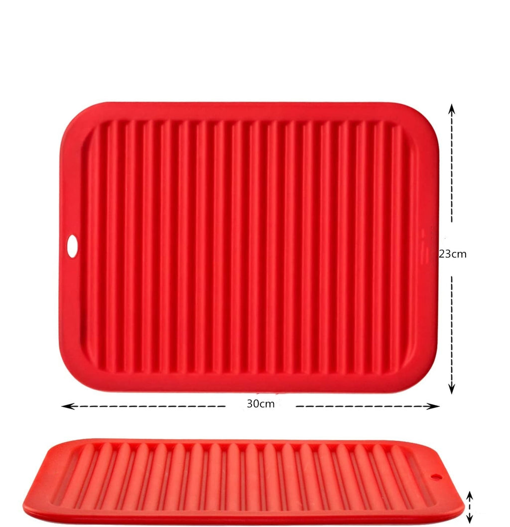 Soft Silicone Water Resistant Heat Insulation Mat Pot Holder Set, 9"x12"