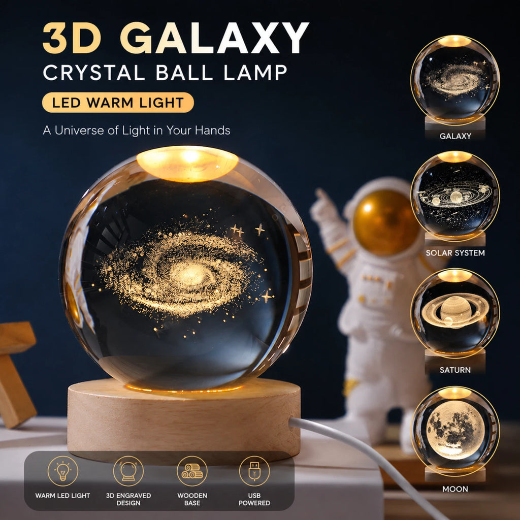 Unique Glowing Galaxy Planets Crystal Ball Decorative lights Glowing trendy crystal ball creative design attractive decorative art best crystal ball 2023