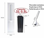 Slim Dustbin Garbage Bin With Toilet Brush Lid Bathroom Trash Can Waste Basket