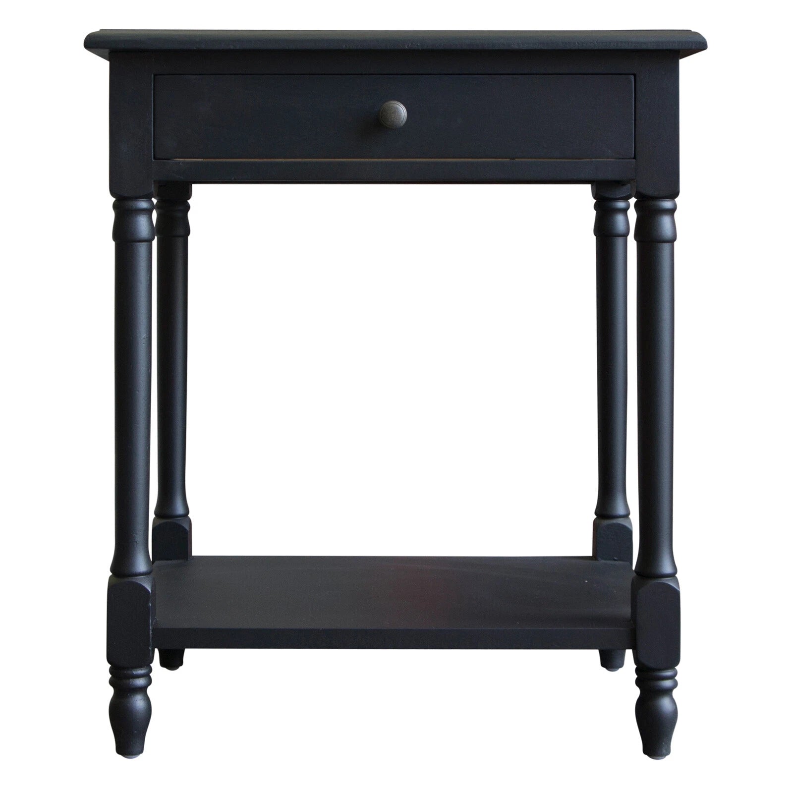 French Provincial Country Bedside Lamp Table Nightstand in Black