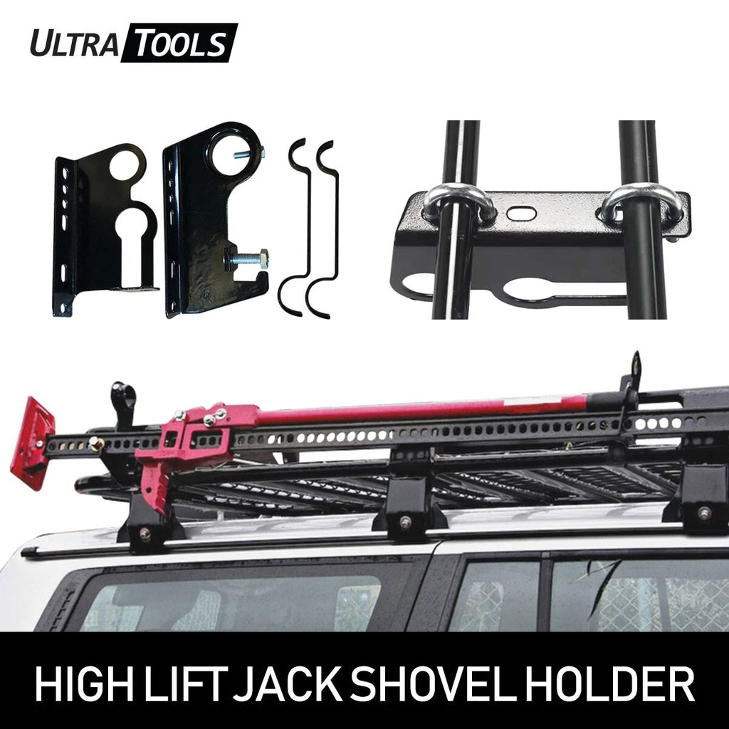 High Lift Farm Jack & Shovel Holder 4WD Offroad Roof Rack Gear Mount High Lift