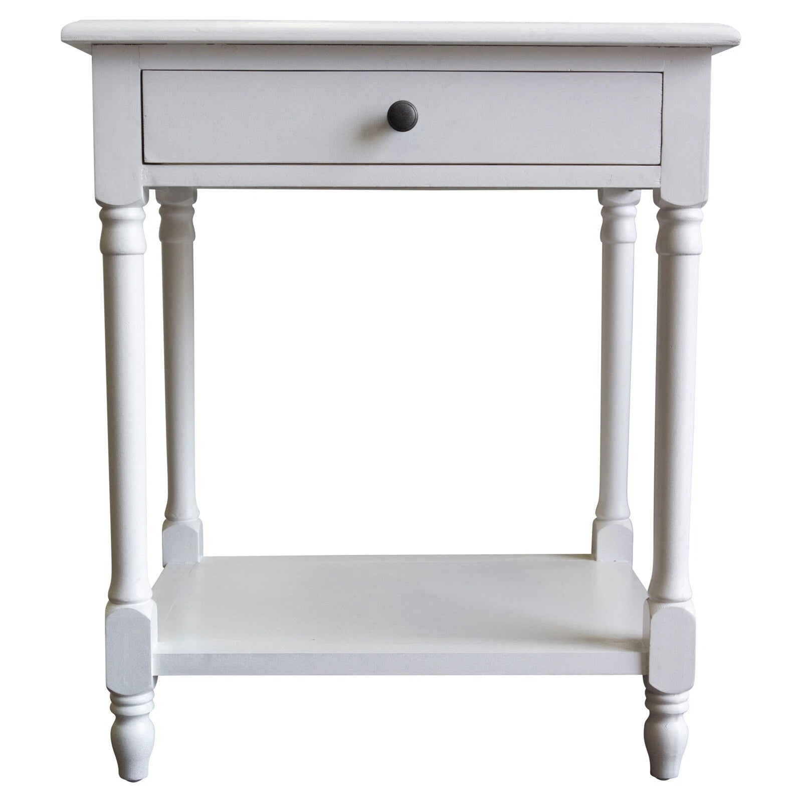 French Provincial Bedside Lamp Table Nightstand in White