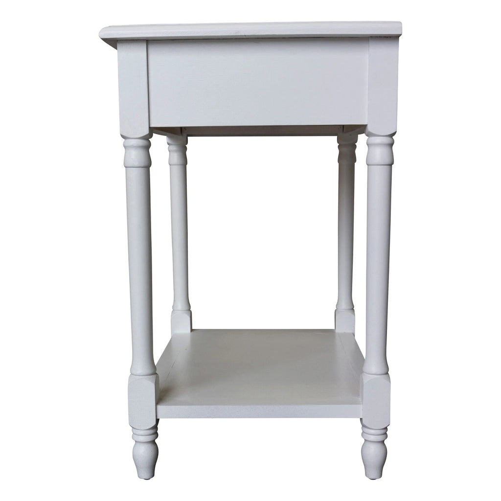 French Provincial Bedside Lamp Table Nightstand in White