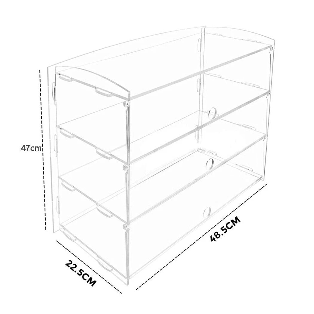 3-Tier Large Acrylic Bakery Cake Display Cabinet Case Donuts Cupcake Pastries